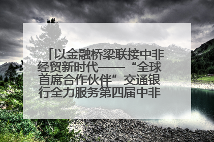 以金融桥梁联接中非经贸新时代——“全球首席合作伙伴”交通银行全力服务第四届中非经贸博览会