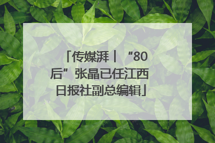 传媒湃︱“80后”张晶已任江西日报社副总编辑
