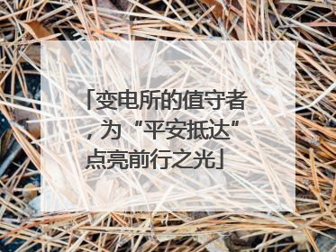 变电所的值守者，为“平安抵达”点亮前行之光