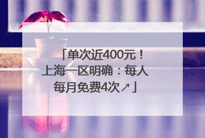 单次近400元！上海一区明确：每人每月免费4次↗