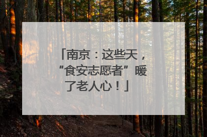 南京：这些天，“食安志愿者”暖了老人心！