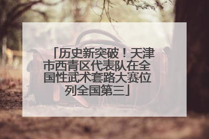 历史新突破！天津市西青区代表队在全国性武术套路大赛位列全国第三