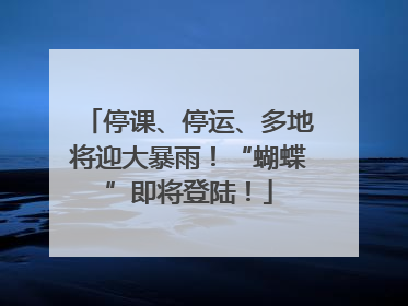 停课、停运、多地将迎大暴雨！“蝴蝶”即将登陆！