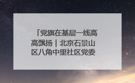 党旗在基层一线高高飘扬｜北京石景山区八角中里社区党委：用脚步丈量民生