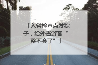 入省检查点发粽子，给外省游客“整不会了”