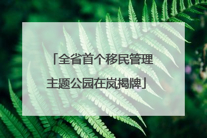 全省首个移民管理主题公园在岚揭牌