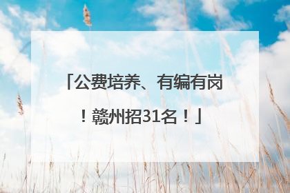 公费培养、有编有岗！赣州招31名！