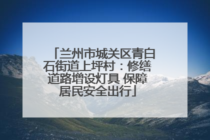 兰州市城关区青白石街道上坪村：修缮道路增设灯具 保障居民安全出行