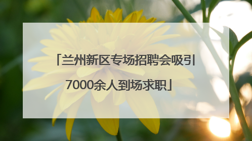 兰州新区专场招聘会吸引7000余人到场求职