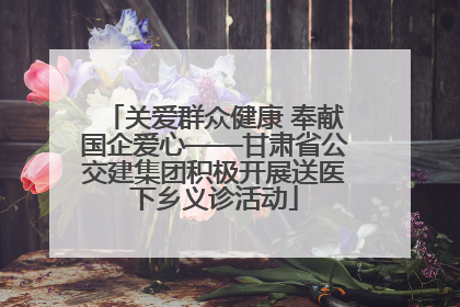 关爱群众健康 奉献国企爱心——甘肃省公交建集团积极开展送医下乡义诊活动