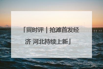 冀时评｜抢滩首发经济 河北持续上新