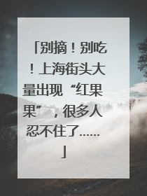 别摘！别吃！上海街头大量出现“红果果”，很多人忍不住了……