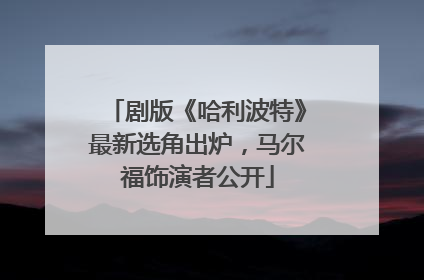剧版《哈利波特》最新选角出炉，马尔福饰演者公开