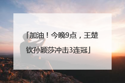 加油！今晚9点，王楚钦孙颖莎冲击3连冠