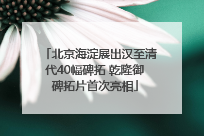 北京海淀展出汉至清代40幅碑拓 乾隆御碑拓片首次亮相