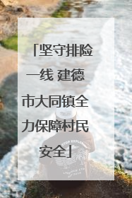 坚守排险一线 建德市大同镇全力保障村民安全