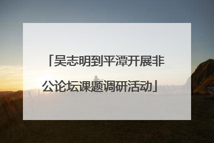 吴志明到平潭开展非公论坛课题调研活动