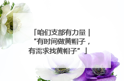 咱们支部有力量｜“有时间做黄帽子，有需求找黄帽子”