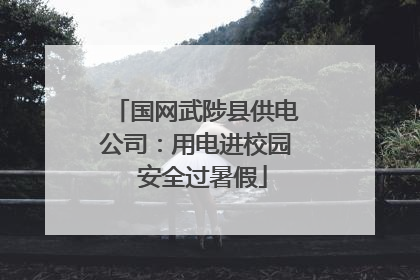 国网武陟县供电公司：用电进校园  安全过暑假