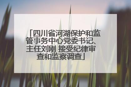 四川省河湖保护和监管事务中心党委书记、主任刘刚 接受纪律审查和监察调查