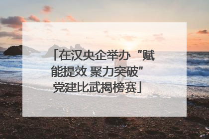 在汉央企举办“赋能提效 聚力突破”党建比武揭榜赛