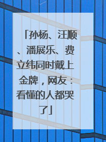 孙杨、汪顺、潘展乐、费立纬同时戴上金牌，网友：看懂的人都哭了