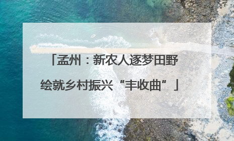 孟州：新农人逐梦田野 绘就乡村振兴“丰收曲”