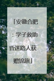 安徽合肥：学子救助昏迷路人获赠锦旗