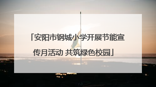 安阳市钢城小学开展节能宣传月活动 共筑绿色校园