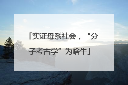 实证母系社会，“分子考古学”为啥牛