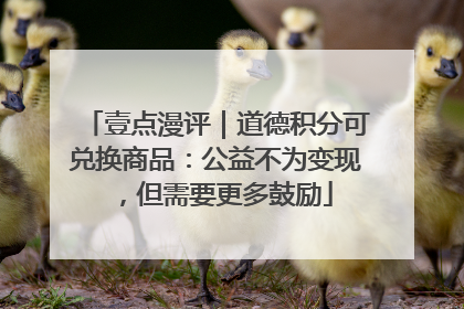 壹点漫评｜道德积分可兑换商品：公益不为变现，但需要更多鼓励
