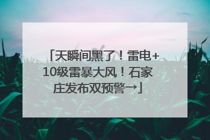 天瞬间黑了！雷电+10级雷暴大风！石家庄发布双预警→