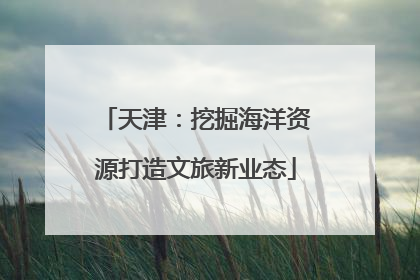 天津：挖掘海洋资源打造文旅新业态