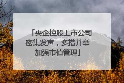 央企控股上市公司密集发声，多措并举加强市值管理