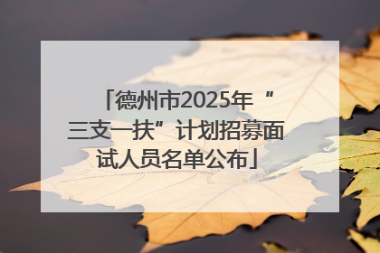 德州市2025年“三支一扶”计划招募面试人员名单公布