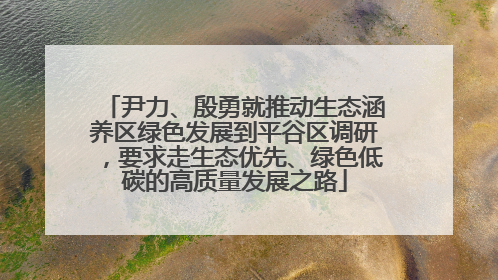 尹力、殷勇就推动生态涵养区绿色发展到平谷区调研，要求走生态优先、绿色低碳的高质量发展之路
