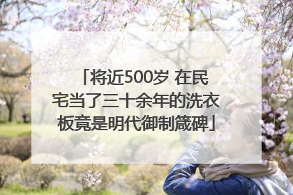 将近500岁 在民宅当了三十余年的洗衣板竟是明代御制箴碑