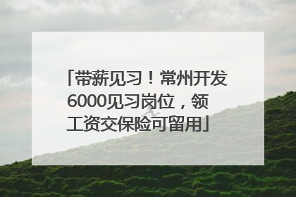 带薪见习！常州开发6000见习岗位，领工资交保险可留用