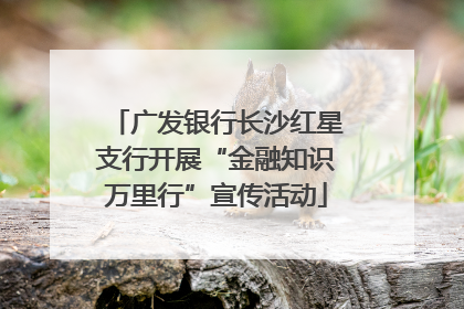 广发银行长沙红星支行开展“金融知识万里行”宣传活动