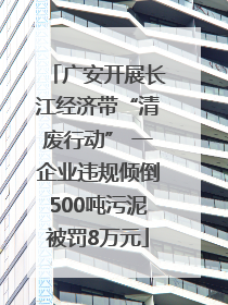 广安开展长江经济带“清废行动” 一企业违规倾倒500吨污泥被罚8万元