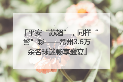 平安“苏超”，同样“警”彩——常州3.6万余名球迷畅享盛宴