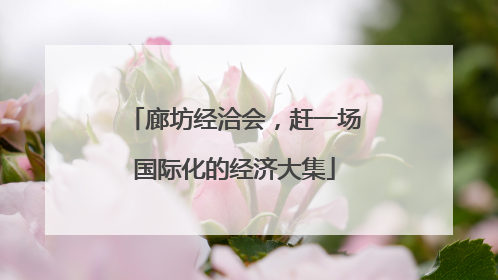 廊坊经洽会，赶一场国际化的经济大集