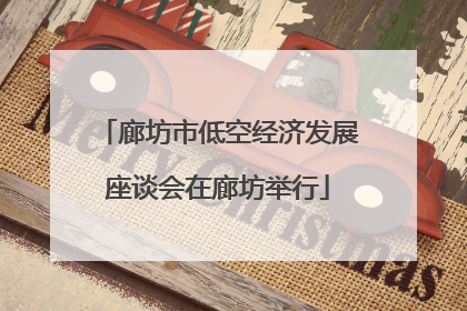 廊坊市低空经济发展座谈会在廊坊举行