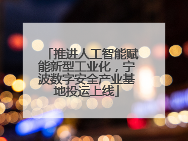 推进人工智能赋能新型工业化，宁波数字安全产业基地投运上线