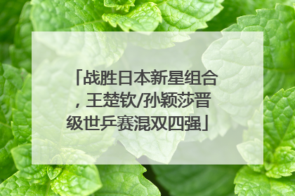 战胜日本新星组合，王楚钦/孙颖莎晋级世乒赛混双四强