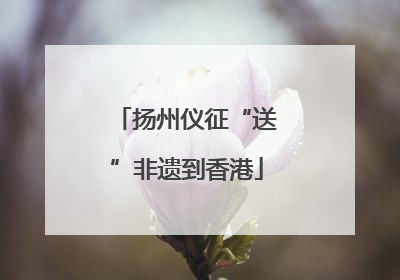 扬州仪征“送”非遗到香港