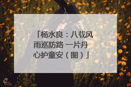 杨水良：八载风雨巡防路 一片丹心护童安（图）