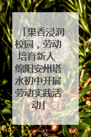 果香浸润校园，劳动培育新人 绵阳安州塔水初中开展劳动实践活动