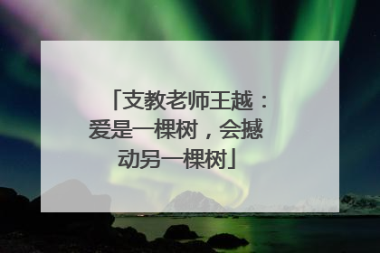 支教老师王越：爱是一棵树，会撼动另一棵树