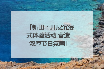 新田：开展沉浸式体验活动 营造浓厚节日氛围